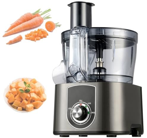 XSDAJSD Cortadora y rebanadora eléctrica de Verduras, cortadora Comercial de Verduras, cortadora automática de Patatas y cebollas, con Cuchilla de 8/10 mm, para Uso Comercial y doméstico (Negra)