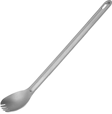 Haosie 21.7cm Camping Spork, Long Handle Camping Cutlery | Metal Cutlery Set, for Outdoor, Traveling