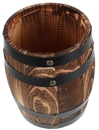 Porta Utensilios de Madera Retro para Encimera, Barril Organizador | Almacenamiento Versátil para Cucharas y Tenedores, Diseño Artístico Vintage, Uso en Camping y Fiestas