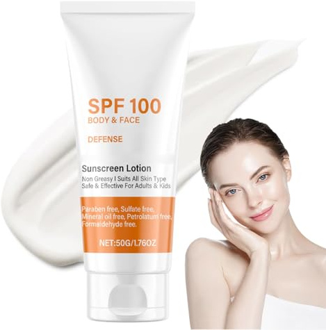 Grillix Sonnencreme LSF 100, Sonnencreme Gesicht Fettfrei für Gesicht & Körper, Anti-Aging Sonnenschutz Lotion mit UV-Schutz, Wasserfest Nicht fettend (50g)