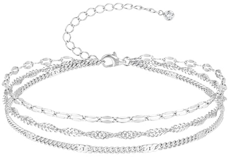 FIOROYAL Armband dam 925 sterlingsilver armband – 3 lager kedjearmband för kvinnor flickor