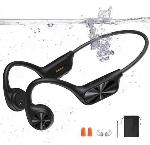 sayrelances Swimming Headphones,Bone Conduction Headphones Bluetooth 5.4,IPX8 Waterproof,32G-Memory Sports Headphone,Underwater Earphones with MP3-Player,Open Earphones for Swim Running