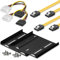 Goobay 65725 2x SSD Hard Drive Mounting Frame 2.5 to 3.5 / SSD Holder for Installation of 2.5 Inch Hard Drives in 3.5 Inch Housing / 2 x Power Cable 5.25 Male to SATA Cable / 2 x PC Data Cable 6