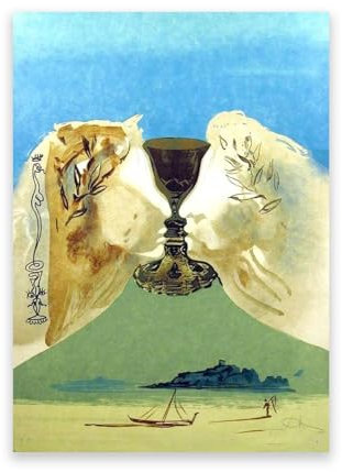 LZ6J8C9 Art mural célèbre de S. Dalì. Calice d'amour de Salvador D. Tableaux célèbres. Reproductions d'impressions sur toile.images décoratives surréalistes. 60x90cm (23,7x35,5) sans cadre