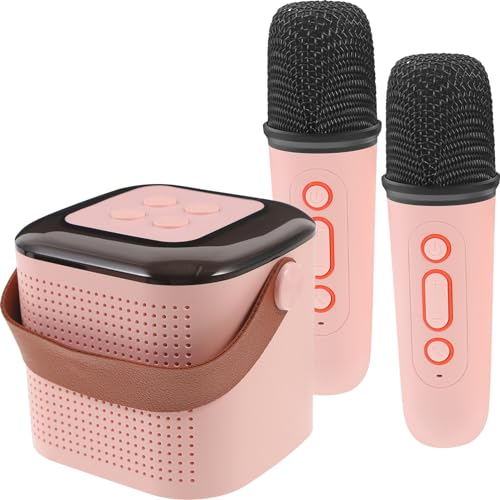 ibasenice 1satz Tragbarer Lautsprecher Mit Mikrofon Für Karaoke Mini Soundbox Mit Zwei Mikrofonen Für Partys Und Unterwegs Dual Mic
