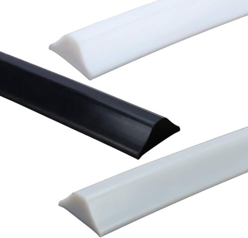 BLUEZY Barriera per Doccia, Autoadesiva Silicone Doccia per Acqua Barriera Pieghevole E Sistema di Ritenzione, Guarnizioni Box Doccia Soglia della Porta della Doccia White,260cm