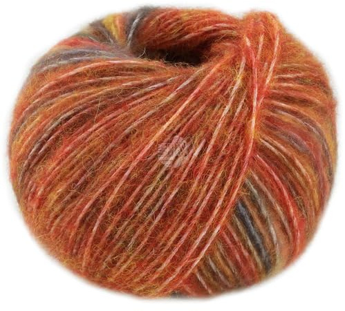 LANA GROSSA Picasso | Soffilo mit 36% Baby Alpaka, 36% Schurwolle (Merino extrafine), 28% Polyamid und interessantem Farbeffekt |50g Wolle zum Stricken & Häkeln | 210m Garn FB 11