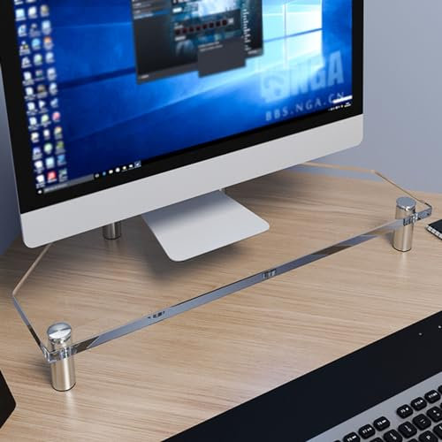 GZKDKZB Eckmonitorständer, Acryl-Tischständer für Monitor, durchsichtiger Computer-Laptop-Halter, ergonomisches Monitorgestell, Eckregal, platzsparender Tischliftständer (Farbe: Mitte, Grö