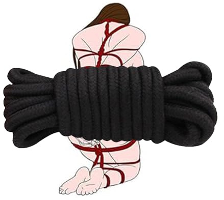 TAUOE Cuerda de Algodón Suave para Bondage, 5 Metros, Negro