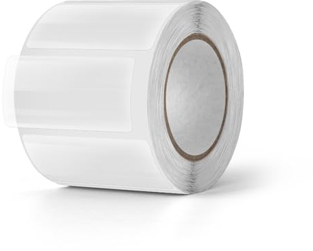 YIKIADA 500 st rektangulära genomskinliga tätningsklistermärken 25 × 50 mm genomskinliga självhäftande kiseletiketter vattentäta rulldekaler för kuvert lådor paket gåvor