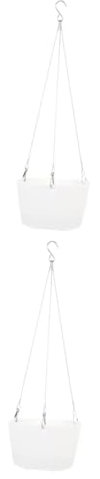 BESPORTBLE 2 Ensembles Pot de Fleur Suspendu décoration Artificielle Plantes Fondant Mini Pot de Fleur Interieur Jardiniere Plastique Pot de Fleurs chlorophytum Pot à Fleurs de Balcon Blanche