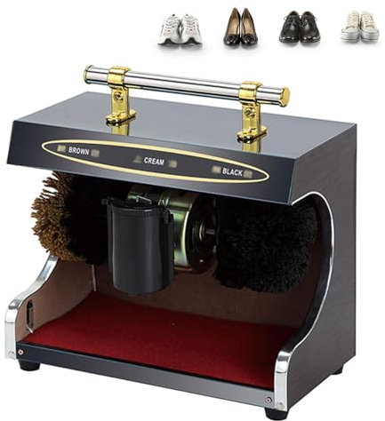 Automatisk induktionsskoputsmaskin, elektrisk hushållsskoputsare med handtag, kommersiell helautomatisk skoputsmaskin, skoputsmaskin för hotelllobbyn(Black)