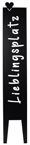 UNUS® Gartendeko Gartenschild Lieblingsplatz, Gartenstecker Metallschild | Schwarz, 115x19,5 cm