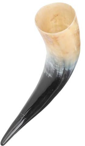 Gatuida Boccale in Corno per Birra e Vino Materiale Corno Autentico Facile da Pulire Design Artigianale Decorativo per Bere Birra come Oggetto Decorativo