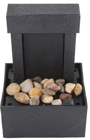 Iegefirm Pebble Meditation Belt LED Lighting Soothing Desktop Fountain, Indoor Waterfall Miniature Life