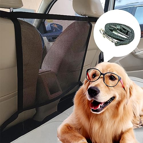 Sumoni Auto-Hundenetz, Auto-Hundezaun, Auto-Barriere, Nylon-Haustier-Netz, Hund Auto Rücksitz Barriere, Leine geliefert, um Komfort im Auto zu gewährleisten