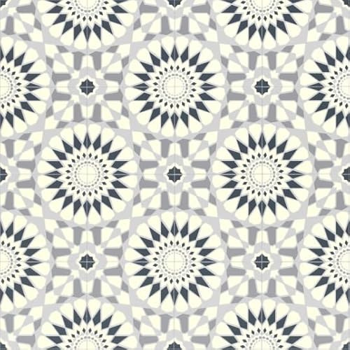 Sol Vinyle Carreaux de Ciment mosaïque Bleu - Rouleau de 2m x 2m