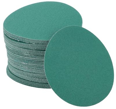 INFINAUTO Sanding Discs, 3inch 120 Grit Automotive Repair Round Hook and Loop Sandpaper Polyester Film Green, 50 Pcs