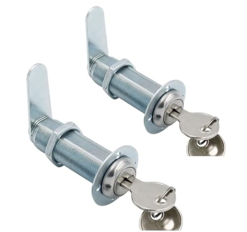 2pack Cabinet Cam Locks 54mm, Mailbox Lock with Key Different, Letter Post Box Lock, Secure Files Drawers Dresser Cupboard Locks