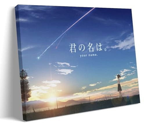 ZCHLATGDE Anime Película Your Name Kimi No Na Wa Póster Pintura Decorativa Lienzo Arte de Pared Sala de Estar Póster Dormitorio Pintura, Arte de Pared Impresión de Imagen Moderna Decoración de