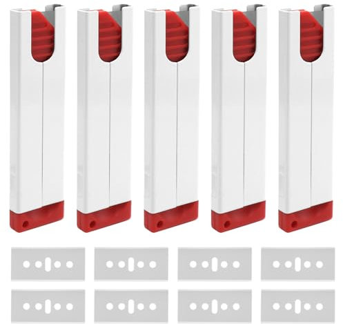 GYSRXS 5 Stück Sicherheits Cuttermesser Universal Mini Cuttermesser Sicherheitsmesser mit Klingeneinzug Cuttermessers Klein mit 20×Ersatzklingen für Schneiden von Papier,Pappe,Seil