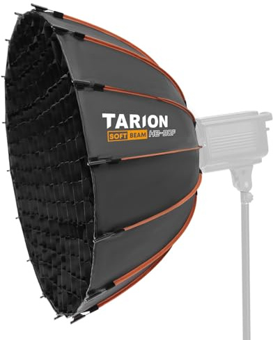 TARION Quick Release Parabolic Softbox - 90cm Bowens Mount Softbox with Diffusers/Honeycomb Grid/Carrying Bag for Live Streaming, Photography, Videography (Parabolic 90cm)