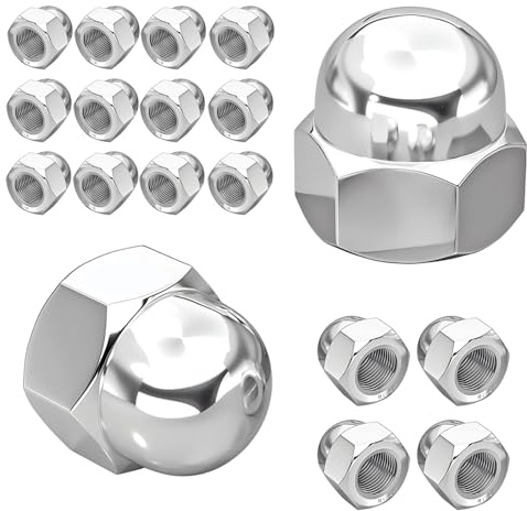 Ctyjia 20 Piezas Tuercas Ciegas Hexagonales M4, Tuercas de Sombrerete de Acero Inoxidable, DIN 1587, para Tornillos, Pernos