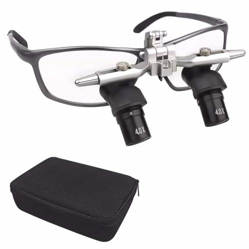 SAYEYBU Ergonomische Dental-Binokularlupe, 48° 4,0X 5,0X 6,0X Ergonomische Lupen, Einstellbarer Arbeitsabstand: 350–450 Mm, Chirurgische Lupen