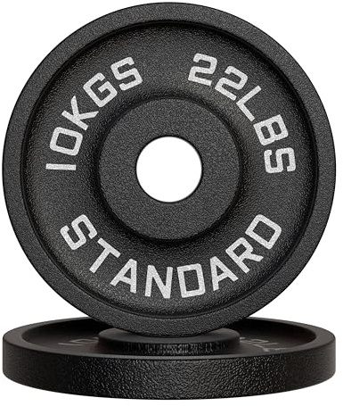 LIFERUN Gusseisen Hantelscheiben Set, 10kg, 15kg, 20kg Hantel Set | für 50mm Olympia Gewichte Hantel Bar, Metall Hantelscheiben für Gewichtheben und Hip Thrust, Hantelscheiben für Home Gym