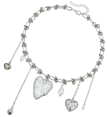 Oxxggkao Collana di perle irregolari a forma di cuore gioielli alla moda catena irregolare per le donne accessorio elegante ed elegante versatile gioielli per il collo femminile