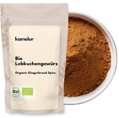 Kamelur 250g d'épice à pain d'épices BIO - mélange d'épices aromatiques pour le plaisir hivernal, sans additifs - idéal pour le pain d'épices - conditionné dans un emballage biodégradable