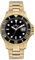 Dugena Herren-Armbanduhr 4461010 Diver, Quarz, goldenes Zifferblatt, Edelstahlgehäuse, Mineralglas, Edelstahlarmband, Faltschließe, 30 bar
