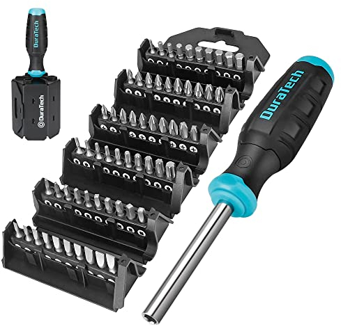 DURATECH Set di Cacciaviti 60 in 1, Set di Cacciaviti Multifunzionali (Piatta, Phillips, Torx, Hex), Design di Stoccaggio, Adatto alla Manutenzione delle Macchine e alle Riparazioni Quotidiane