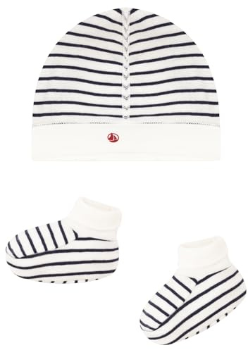 Petit Bateau A0ARY Bonnet et Chaussons Mixte Bébé, Variante 1 0 Mois