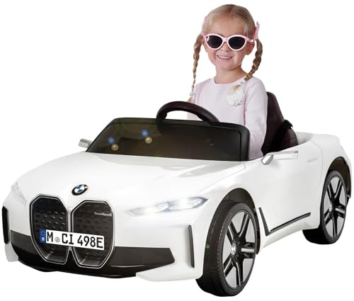 Actionbikes Motors Voiture Électrique Enfant BMW i4 | Télécommande 2,4 GHz - Batterie 6V 7 Ah - Moteur 25W - Bluetooth - pour Enfants dès 3 Ans (BMW i4 Blanc)