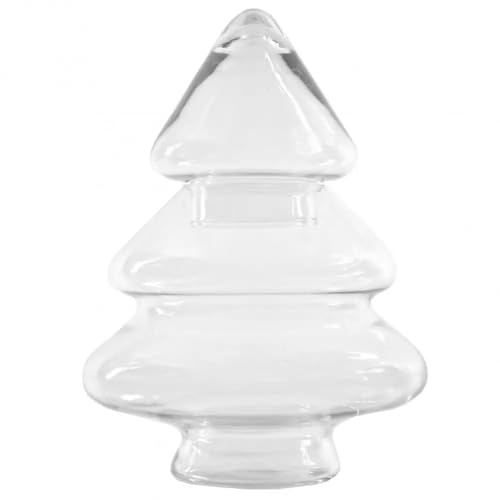 AzaliaDesign Weihnachtsbaum Bonboniere Tannenbaum Keksglas Keksdose Bonbonglas mit Deckel - Glas Vorratsdose Süßigkeiten Lebkuchen Weihnachtsdeko M