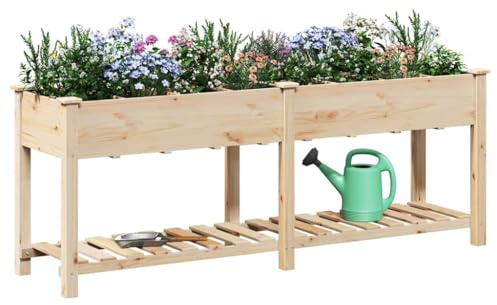 vidaXL Fioriera da Giardino con Griglie 203x53x76 cm Legno Massello di Abete