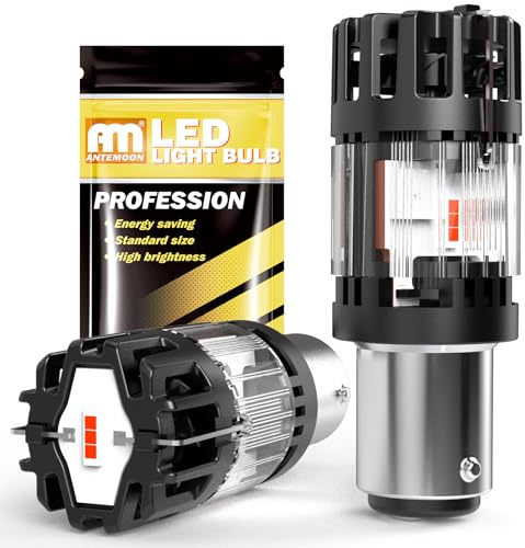 ANTEMOON P21/5W 1157 BAY15D Bombillas LED 100% Canbus Sin Errores 12V Super Brillante Rojo 2057 2357 Luce de Repuesto para Coche para Luz de Marcha Atrás Freno Luces Diurnas Señal de Giro, 2 Piezas