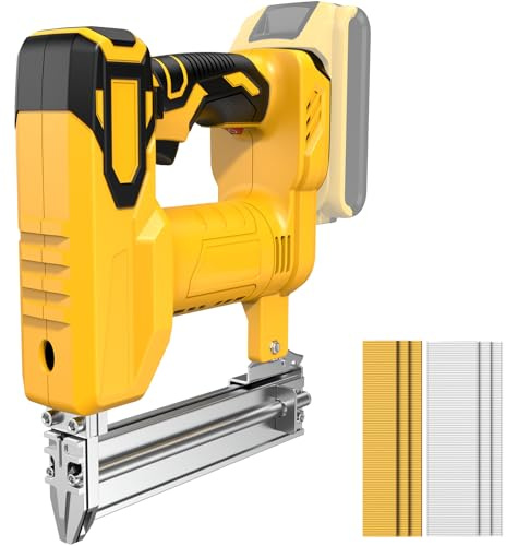 2 in 1 Cordless Brad Nailer & Staple Gun for Dewalt 20V Battery (Not Included), 18 Gauge Nail Gun/Staple Gun Battery Powered with 2000 Nails for Wood Carpentry, Drives 1-1/4 Nails & 7/8 Staples