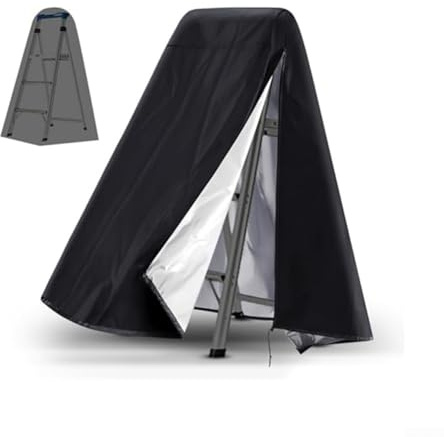 TONIXY Cubierta impermeable Oxford para escalera de piscina 210D/420D, protección al aire libre para escaleras estándar con marco en A, 63 x 22 x 78 pulgadas, color negro (210D)