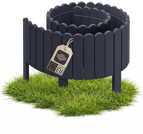 Be4Nature Clôture Jardin Bois 200 cm, h. 30 cm, Gris – Palissade