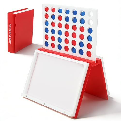 3D Printed Four in a Row Game Book 2 Player Classic Strategy Classic Board Line up 4 for Living Room For Men Women Boy Girl Youth Teen Wife Husband