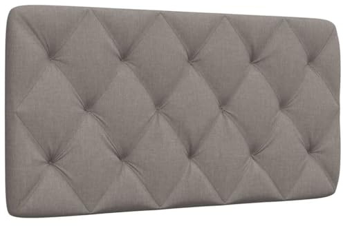 zylophax Kopfteil-Kissen Taupe 100 cm Stoff mit PP-Faser Polsterung, Wandkissen für Schlafzimmer, Rückenlehne zum Anlehnen, Montage mit Gurten, modernes Betthaupt Zubehör