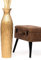 Leewadee Große Deko Bodenvase Für Dekozweige, Hohe Standvase Für Pampasgras, Design Holzvase, 70 cm, Gold