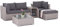 Enjoy Fit Rattan Polyrattan Lounge Sitzgruppe Garnitur Gartenmöbel aus 3 Sitzer Sofa, Hocker, Tisch mit Stauraum und Abstelltisch mit Glassplatte