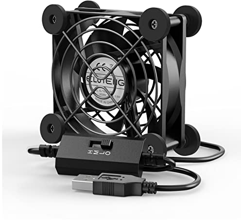 ELUTENG 80mm Ventilatore USB Ventola Raffreddamento 8 Tappetini Antiurto Ventilatore Usb 2000 2500 2900 RPM con Controllo a 3 velocità Compatibile per PC/Xbox/PS/TV Box
