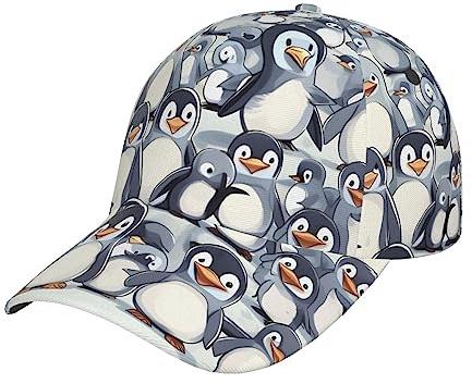 Cute Baby Penguins Sketch Baseball Cap Snapback Hat for Men & Women with Adjustable Head Strap Band, Flat Bill Hats