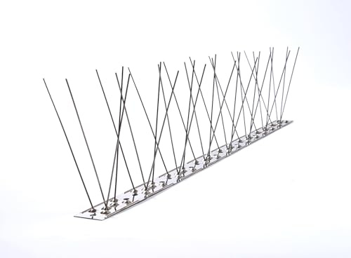 SAFA Pinchos antipalomas de 3 filas, 0,5 metros, de acero inoxidable, para cornisas, toldos, balcones. Repelente eficaz contra palomas y otras aves de tamaño similar