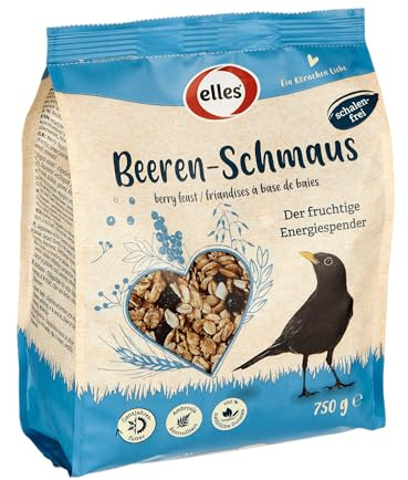 Elles Beeren-Schmaus 5x750g I Fruchtiges, energiereiches Wildvogelfutter I Schalenfrei & 100% natürlich |Optimal zur Ganzjahresfütterung