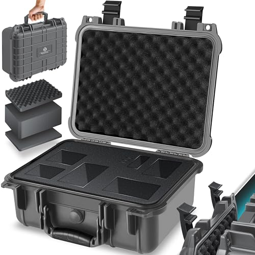 KESSER® Kamerakoffer 15 Liter, unisversal anpassbar, wasserdicht, Universalkoffer, Outdoor, wetterfester, staubdichter, Koffer, Fotokoffer mit Einlage für Kamera Objektive und Zubehör (34x30x15cm)